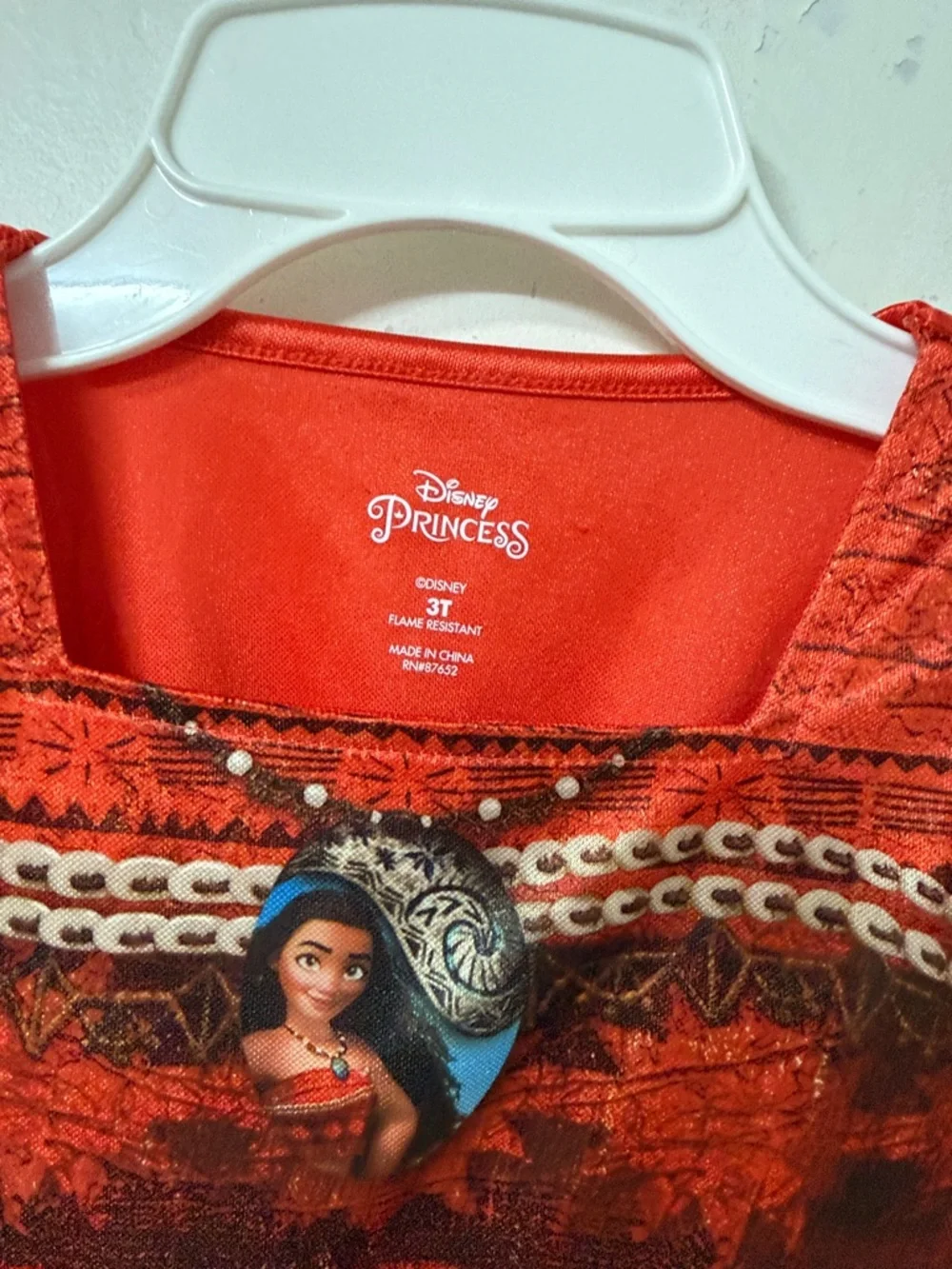Disney Red and Cream Moana-Inspired Girls Nightgown - Picture 2 of 6